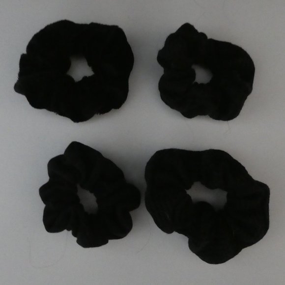 SET OF 10 | Solid Black Hair Scrunchies - Picture 2 of 4